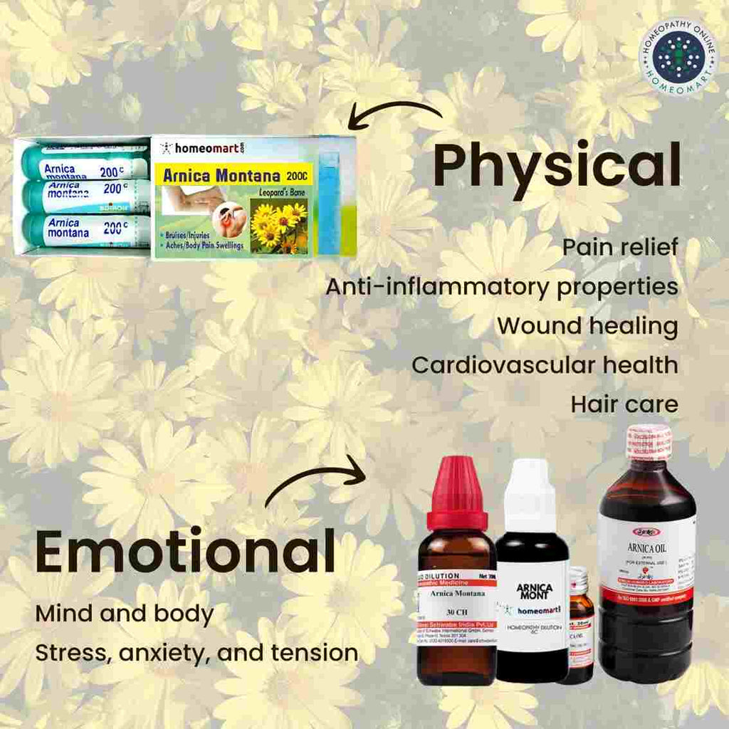 Arnica homeopathic medicine uses indications benefits