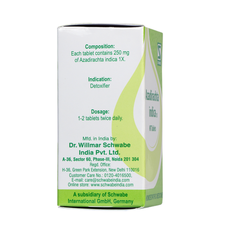 Schwabe Azadirachta 1X homeopathy Tablet, Skin detoxifier for eczema, boils, scabies, ulcers