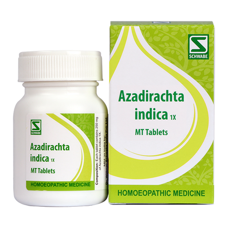 Schwabe Azadirachta 1X homeopathy Tablet, Skin detoxifier for eczema, boils, scabies, ulcers