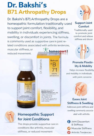 B71  drops benefits in joint pain, stiffness and swelling 