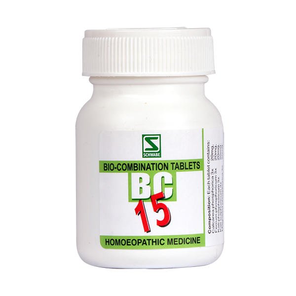 Schwabe Biocombination 15 (BC15) tablets for Menstrual Trouble, Irregular periods 20 Gms Pack