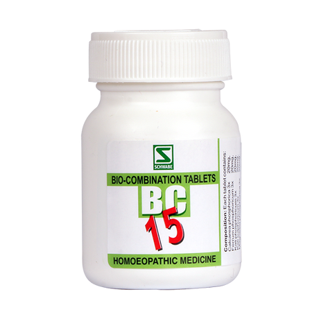 Schwabe Biocombination 15 (BC15) tablets for Menstrual Trouble, Irregular periods 20 Gms Pack