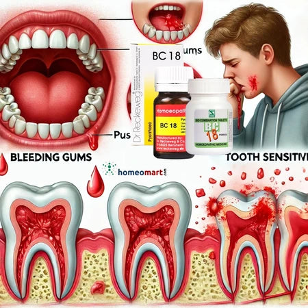 BC 18 supports gum health, relieves pyorrhoea, bleeding gums, & tooth pain. A natural biocombination remedy for strong, healthy gums
