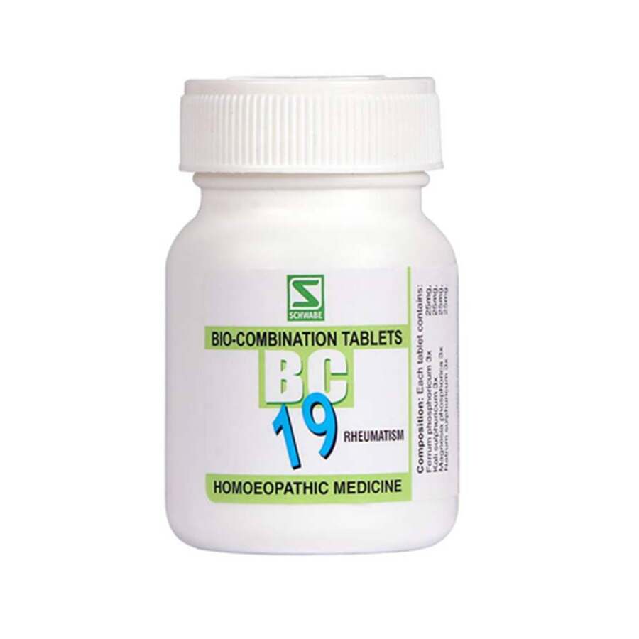 Schwabe Biocombination 19 (BC19) tablets for Rheumatism, Joint Pain of Legs/Arms, Sciatica, Lumbago 20 Gms Pack