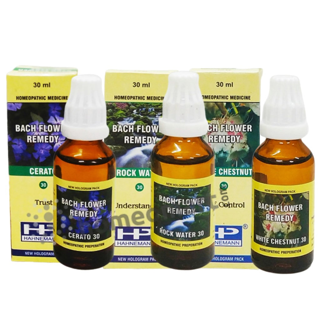Bach Flower Remedy Mix White Chestnut, Rock Water, Cerato for High BP