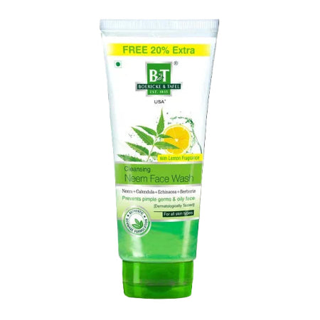 Neem face wash, B&T Neem Face Wash, Willmar Schwabe face wash, face wash for pimples, acne face wash, oily skin face wash, soap free face wash, herbal face wash, homeopathic face wash, neem cleanser,