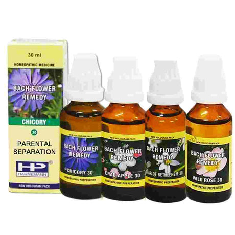 Hahnemann Bakson Bach Flower Mix for trauma on divorce of Parents