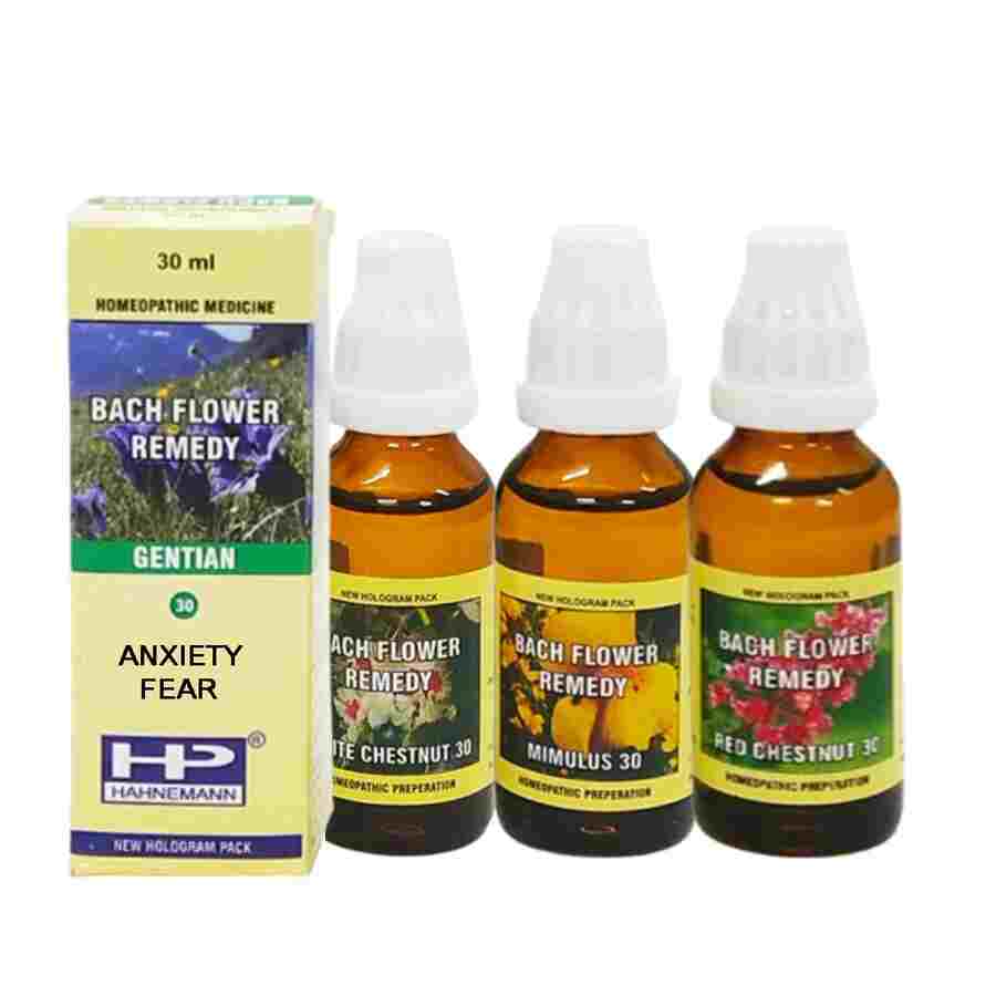 Bakson Bach Flower Fear & Anxiety Support with Mimulus, Red Chestnut, White Chestnut