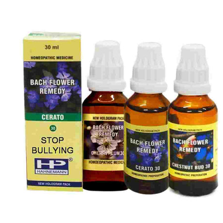 Hahnemann Bach Flower Remedy Mix Cherry plum, Chestnutbud, Cerato to Stop Bullying at school