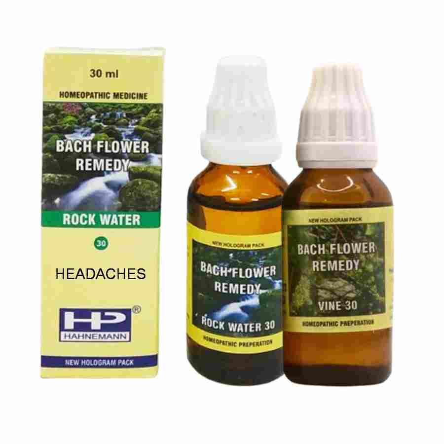 Hahnemann Bach Flower Remedy Mix Rock Water, Vine for Headaches