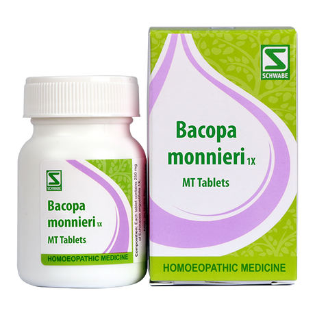 Bacopa Monnieri 1X homoeopathy tablets, Brain Tonic for weak memory, forgetfulness