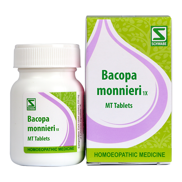 Bacopa Monnieri 1X homoeopathy tablets, Brain Tonic for weak memory, forgetfulness