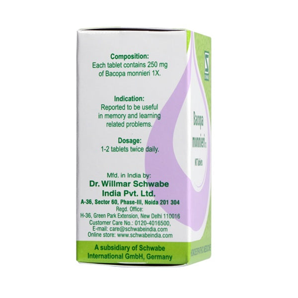 Bacopa Monnieri 1X—homeopathy tablet indications benefits