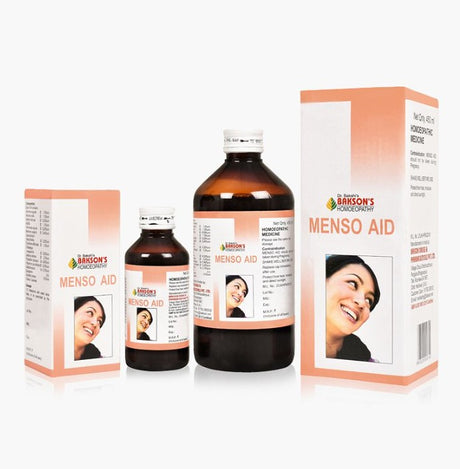 Bakson Menso Aid Syrup – Your trusted homeopathic solution for menstrual cramps, irregular periods, and reproductive wellness.