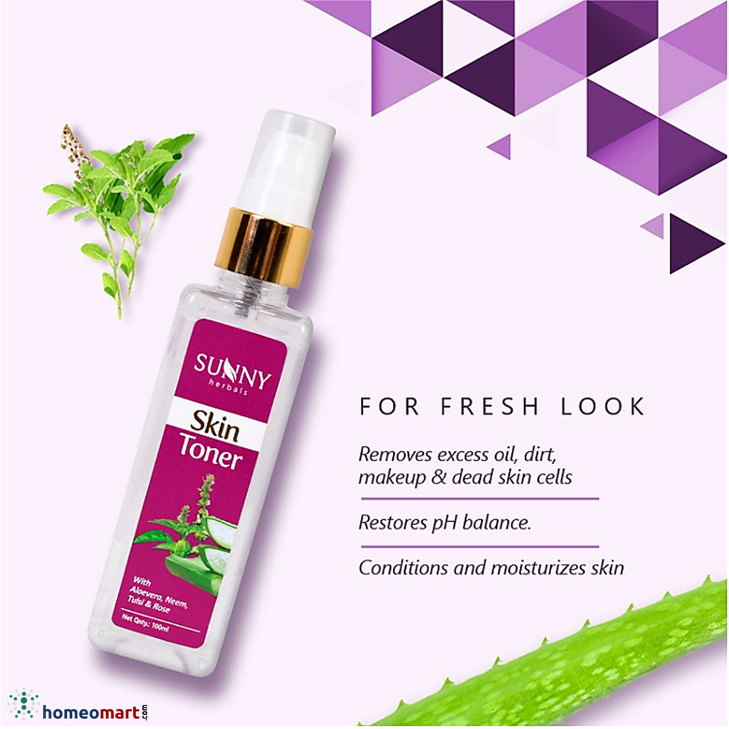 Benefits of Sunny herbals skin toner with goodness of aloevera, neem, tulsi & rose