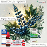 Brighten skin naturally by Reducing pigmentation and fight acne with Berberis Aquifolium homeopathy medicine