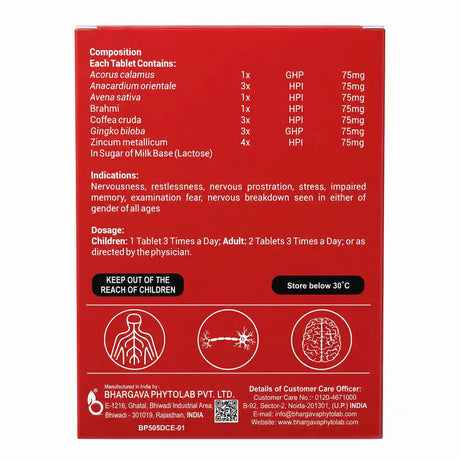Neuro fit medication packaging with detailed information on ingredients, usage, and storage instructions.