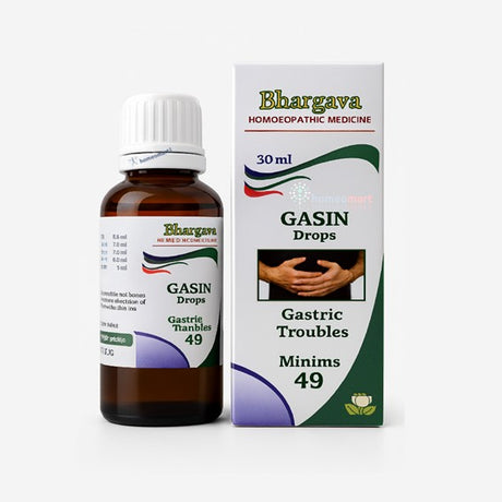 Bhargava Gasin Drops bottle and packaging on a white background
