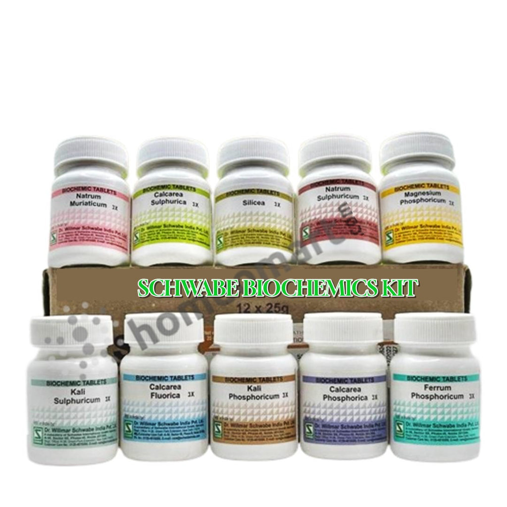 Schwabe biochemic kit with 12 tissue salts in homeopathy