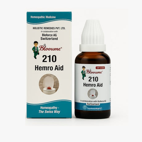 Blooume 210 Hemro Aid packaging and bottle on a white background