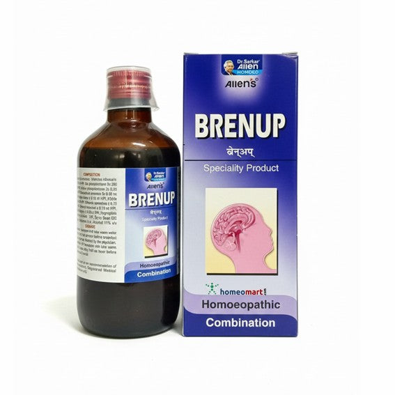 Brenup bottle and packaging on a white background