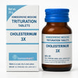 Cholesterinum 3X homeopathic medicine bottle and packaging on a white background