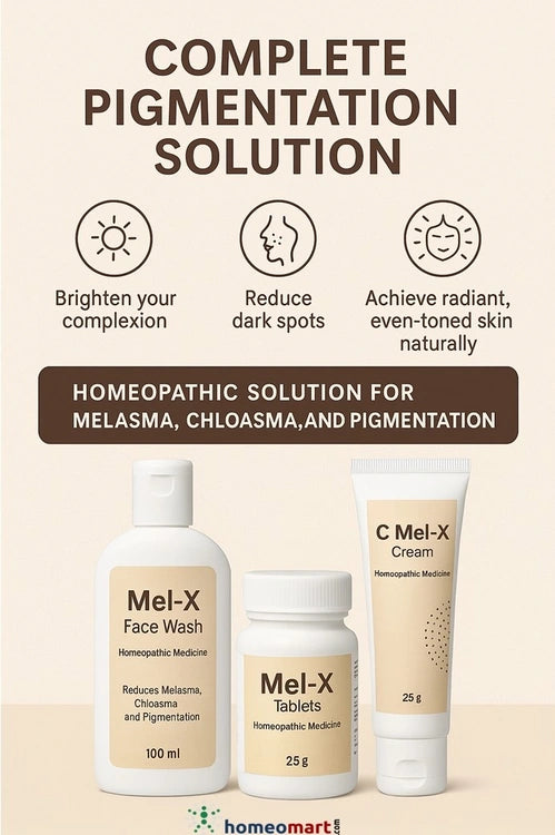 Brighten your complexion, reduce dark spots, and achieve radiant, even-toned skin naturally with Mel X tablets cream & Face wash