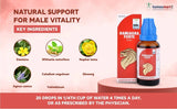 SBL Damagra Forte homeopathic medicine with key ingredient name and usage instructions on a pink background.