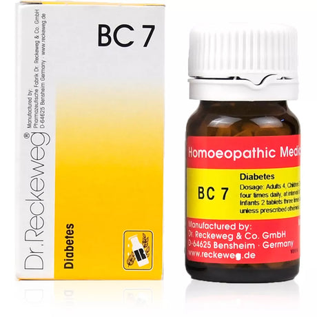 Dr. Reckeweg BC 7 homeopathic medicine bottle and packaging on a white background