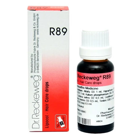 Dr. Reckeweg R89 Lipocol Drops – Homeopathic Solution for Hair Loss, Grey Hair. New 22ml pack