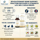 Dr Farokh J Masters, WG3, Bone Drops, Bone Health, Bone Healing, Fracture Recovery, Fracture Healing, Bone Regeneration, Weak Bones, Brittle Bones, Bone Density, Bone Pain, Orthopedic Care, Musculoskeletal Health, Joint Pain, Bone Injury, Arnica Montana, Ruta Graveolens, Hypericum, Mezereum, Angustura Vera, Gaultheria Procumbens, Rhamnus Californica, Homeopathy, Homeopathic Drops, Natural Bone Support, Post Fracture Care, Bone Strength,