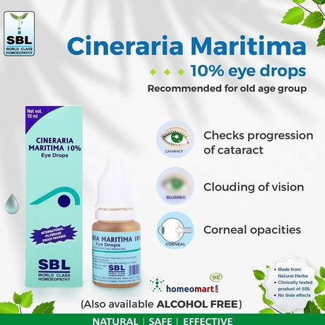 Experience the power of natural eye care with SBL Cineraria Maritima 10% Eye Drops – your trusted remedy to manage early cataract, reduce vision haze, and restore visual clarity. 
