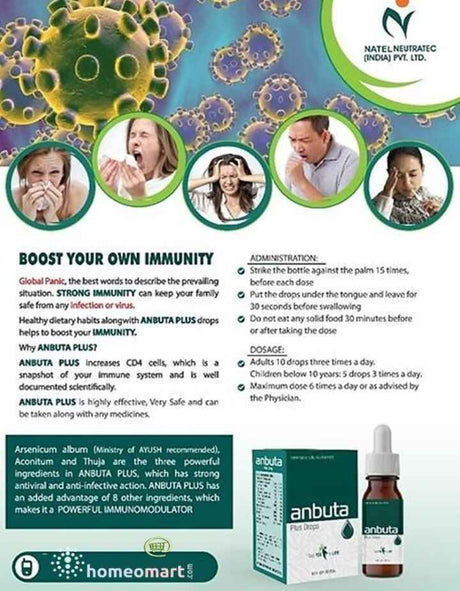  Anbuta Plus Homeopathic Drops – Empower your immune system to fight off infections, reduce viral load, and boost recovery. Especially effective for conditions like HIV, cancer, hepatitis, and chronic illnesses. Safe, all-natural, and perfectly designed to enhance your body’s defense mechanisms.