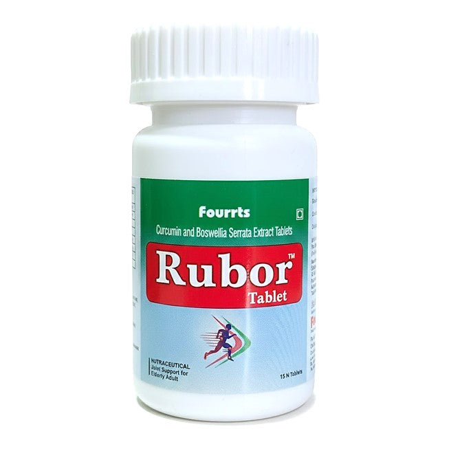 Fourrts Rubor Tablet, a homeopathic joint supplement enriched with Curcumin and Boswellia Serrata. Fight osteoarthritis, reduce inflammation, and improve joint mobility with this natural, effective solution