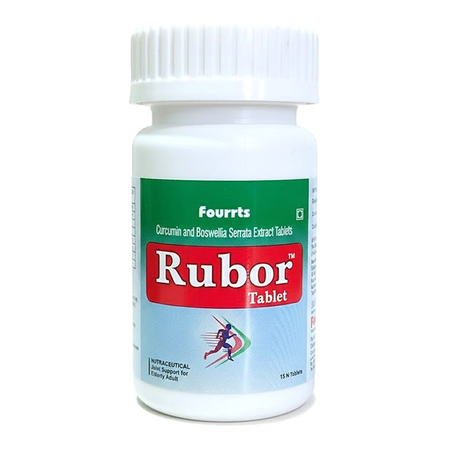 Fourrts Rubor Tablet, a homeopathic joint supplement enriched with Curcumin and Boswellia Serrata. Fight osteoarthritis, reduce inflammation, and improve joint mobility with this natural, effective solution