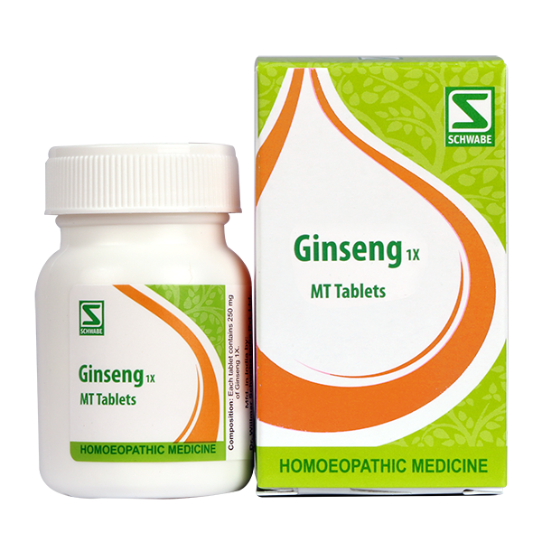 Schwabe Ginseng 1X Tablets, Stress, B.P, Lower Lipids, Glucose levels