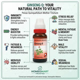 Ginseng Q uses, Panax Quinquefolium Mother Tincture, Homeopathy, Immunity Booster, Energy Booster homeopathic, Fatigue, Chronic Fatigue, Weakness, Nervous Debility, Stress Relief, Mental Fatigue, Memory Support, Brain Tonic, Male Vitality, Sexual Weakness,