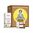 Homeopathic remedy set for fear of public speaking with packaging and bottles on a white background