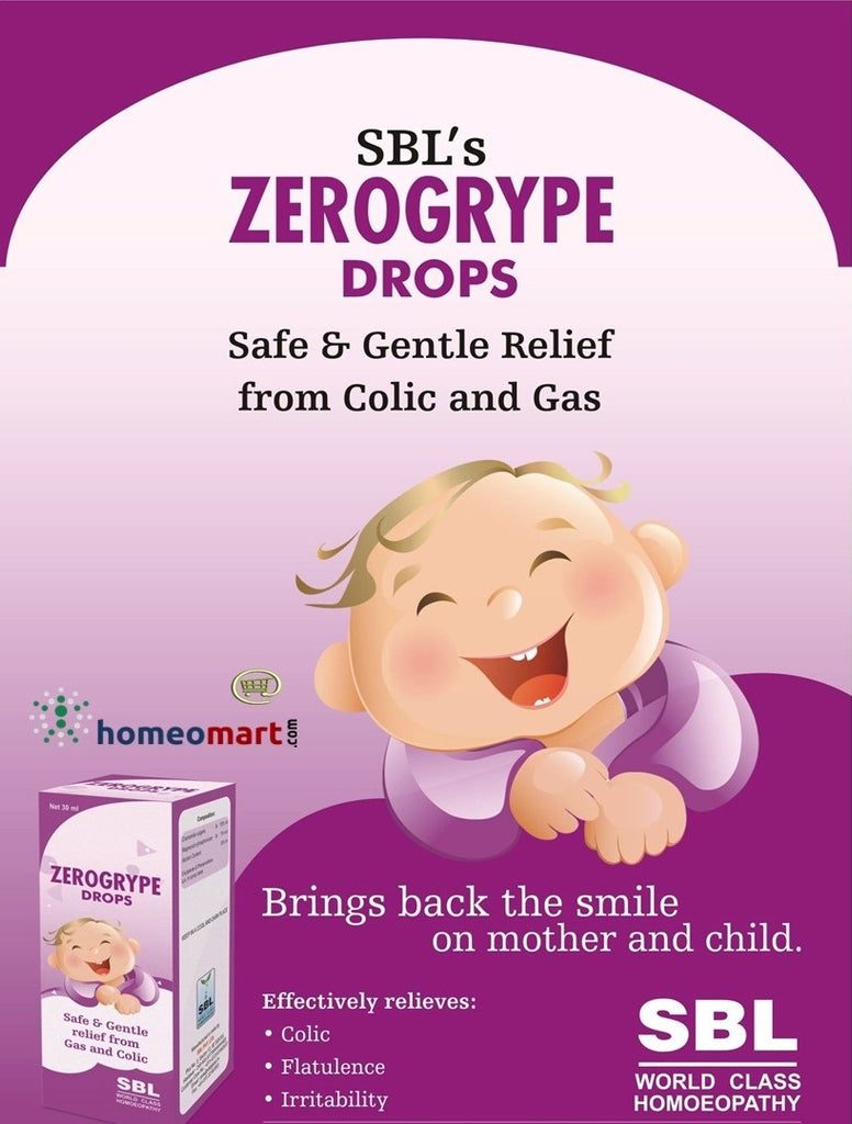 Homeopathy Zerogrype for infantile colic gas irritability