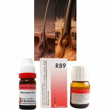 Two bottles of Wiesbaden 30 and R89 with a box in the background