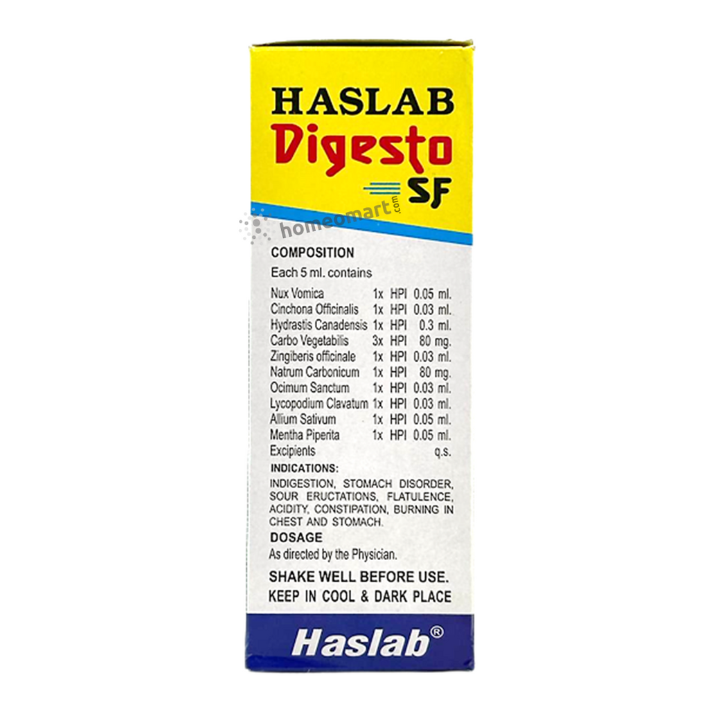 Indication, Composition & Dosage for Haslab Digesto SF