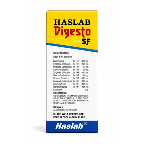 Composition, Indicatons and Dosage for Digesto Sugar Free Syrup