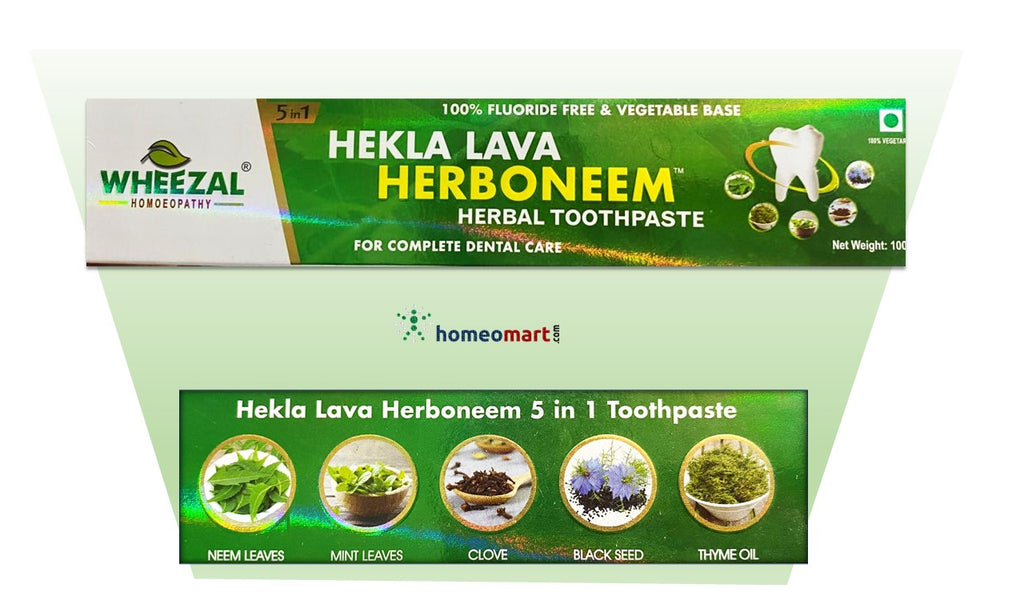 5 in 1 toothpaste with hekla lava, neem, mint, clove , black seed, thyme