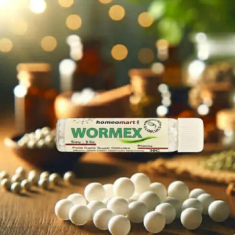 2 dram homeopathic pills for deworming, roundworms, hookworms & tapeworms.
