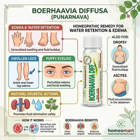 homeopathy medicine for urinary retention, homeopathy, boerhaavia diffusa benefits fluid Retention, Swollen Legs, Puffy Eyes, Hepatic Congestion