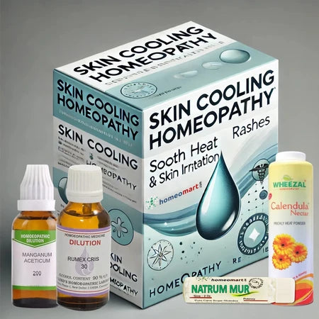 fast relief from heat rashes & prickly heat with homeopathic medicines like Apis Mellifica, Rumex Crisp, and Natrum Mur. Natural cooling, no side effects.
