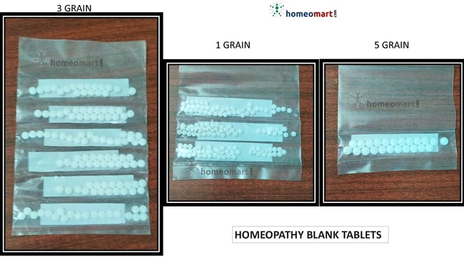  Blank Unmedicated  Lactose Tablets in various sizes for homeopathic doctors