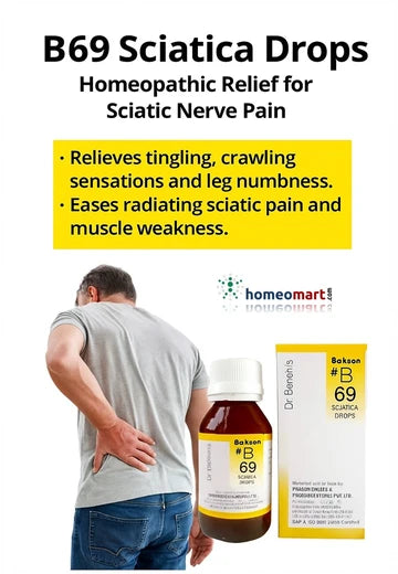 natural relief from tingling, crawling sensations and leg numbness. 
Eases radiating sciatic pain and muscle weakness. Reduces cramps, tearing pain, and paraesthesia in legs