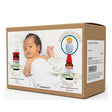 Box of 'Infantile Jaundice' treatment with a baby and homeopathic medicine bottles on a white background