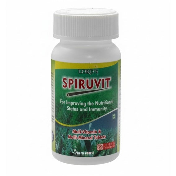 Bottle of Lords Spiruvit supplement on a white background